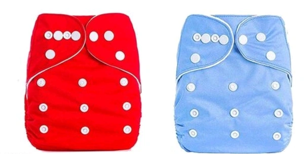 YOURCULL Reuseable and Washable Baby Cloth Diaper Nappies (Multi Color) (0-2Years) Set of 2 -  Adjustable, Multicolor, Multipack 1